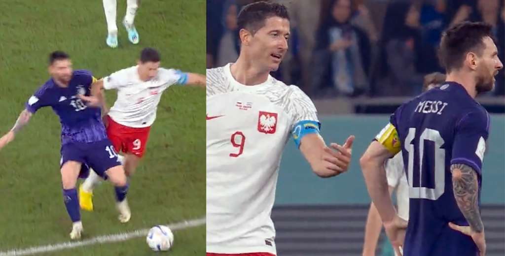 Qu&eacute; momento: Lewandowski lo cruz&oacute; y Messi ni lo mir&oacute;