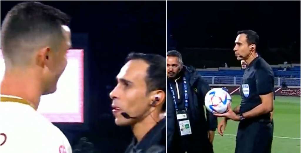 Nunca visto: Cristiano marcó tres goles y el árbitro no le quiso dar el balón