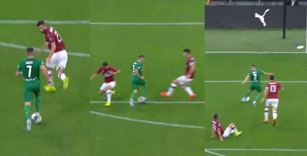 Ribery destruyó a la defensa del Milan con una jugada brutal