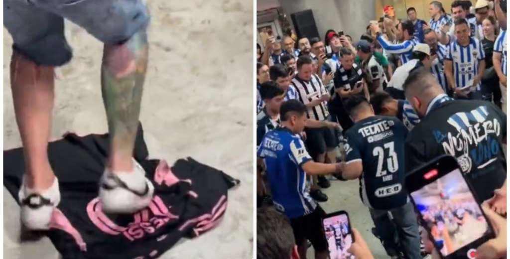 Lamentable: La afici&oacute;n de Monterrey baila y pisa la camiseta de Lionel Messi tras la victoria