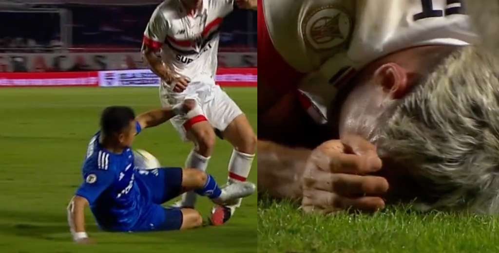 Duele verlo: la escalofriante patada a Calleri en Brasil