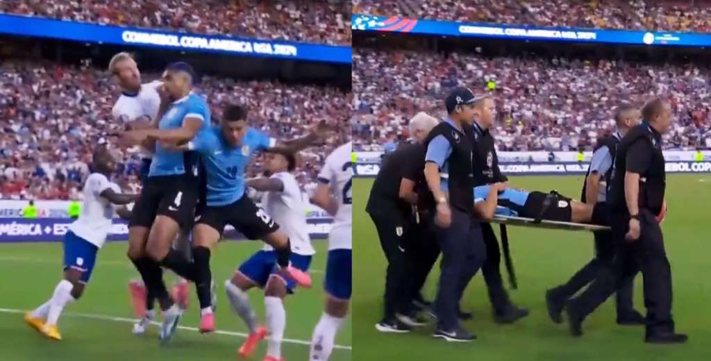 Terrible momento: Maxi Ara&uacute;jo cay&oacute; mal y lo sacaron en camilla