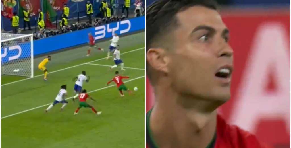 Era el gol de Portugal: Cristiano quiso definir de primera y la tir&oacute; por la nubes