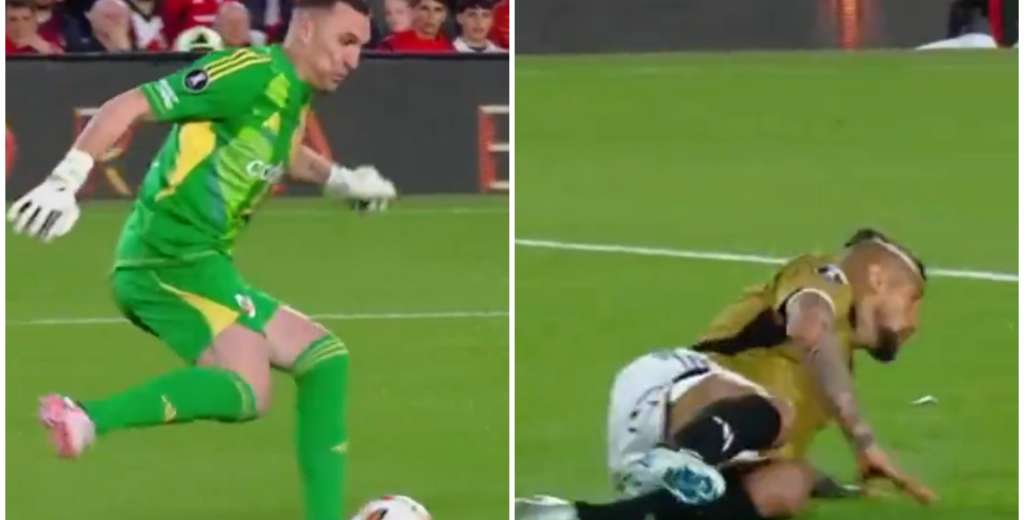 Vidal quiso apurarlo a Armani y qued&oacute; humillado: la brillante salida del arquero